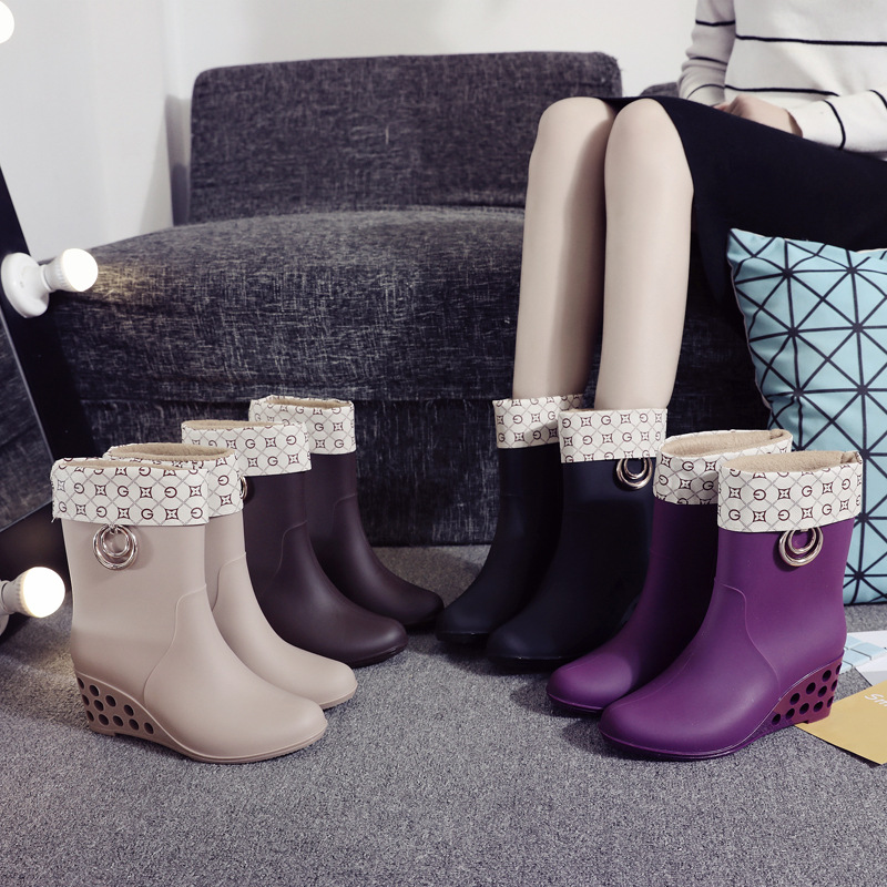 Pipe Bending Spring - Koreaanse Stijl Wiggen Mid Tube Regenschoenen