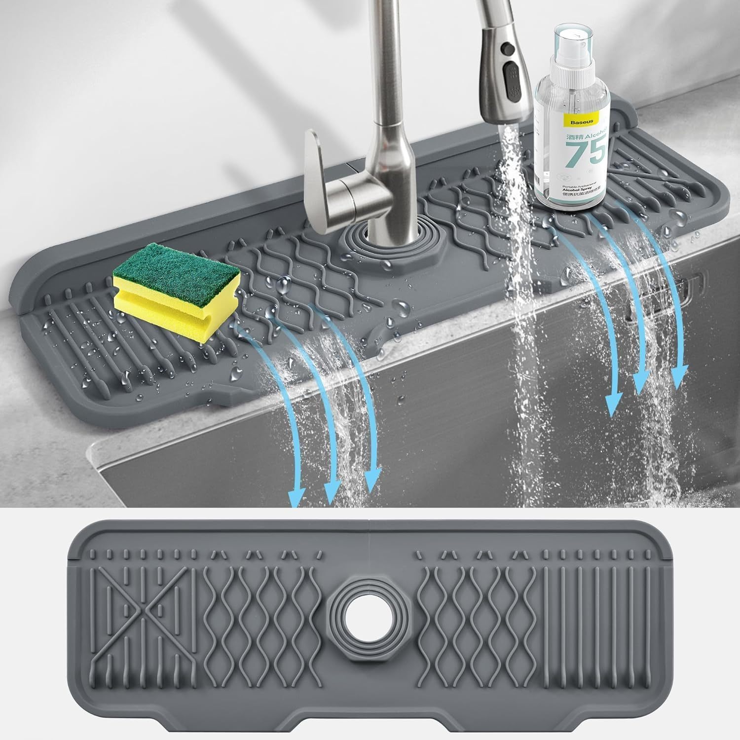 Silicone Tap Washer - Easy Clean siliconen kraan spatbeschermingsmat antislip,
